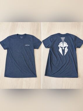 Kryptek Spartan Helmet Graphic Tee Blue Heather Performance T-Shirt Men’s Medium